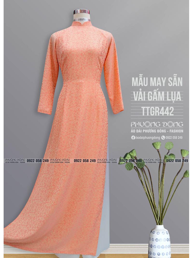 Áo Dài Truyền Thống Gấm Lụa TTGR442